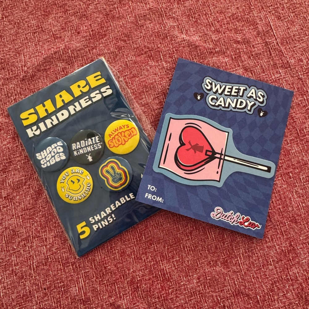 Dutch Bros Pins, VDay sticker & a mystery sticker